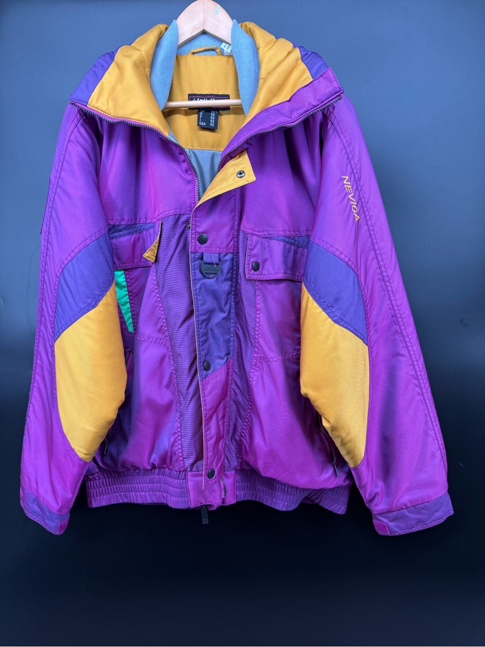Vintage Nevica Purple & Yellow Men’s Ski Jacket